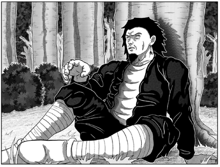 John Ashenheart sitzend - Manga Artwork